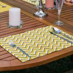 6'lı Sarı Laciver Zigzag Tasarımlı Amerikan Servis Seti Realhomes