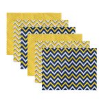 6'lı Sarı Laciver Zigzag Tasarımlı Amerikan Servis Seti Realhomes
