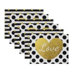 6'lı Altın Varaklı Love Temalı  Amerikan Servis Seti Realhomes