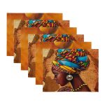 6'lı Etnik Kültürlü African Kadın Tasarımlı Amerikan Servis Seti Realhomes