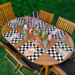 - Servis6li-Set460-Gorsel1 - Realhomes  6'lı Kareli Dama Zemin Sevimli Kız Tasarımlı Amerikan Servis Seti Realhomes