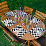 - Servis6li-Set462-Gorsel1 - Realhomes 6'lı Kareli Dama Zemin Sevimli Kız Tasarımlı Amerikan Servis Seti Realhomes