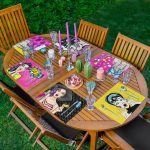 - Servis6li-Set463-Gorsel1 - Realhomes  6'lı Özel Tasarım Pop-Art Kız Desenli Amerikan Servis Seti Realhomes