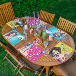 6'lı Özel Tasarım Pop-Art Kız Desenli Amerikan Servis Seti Realhomes