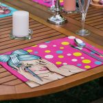 6'lı Özel Tasarım Pop-Art Kız Desenli Amerikan Servis Seti Realhomes