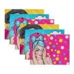 6'lı Özel Tasarım Pop-Art Kız Desenli Amerikan Servis Seti Realhomes