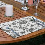 - Servis6li-Set471-Gorsel2 - Realhomes  6'lı Beyaz Zemin Etnik Kara Kalem Çizimli Amerikan Servis Seti Realhomes