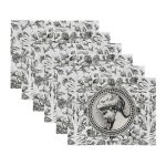 - Servis6li-Set471-Gorsel3 - Realhomes  6'lı Beyaz Zemin Etnik Kara Kalem Çizimli Amerikan Servis Seti Realhomes