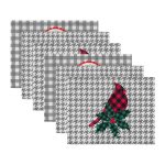 - Servis6li-Set483-Gorsel3 - Realhomes 6'lı Gri Ekose Zeminli Kuş Tasarımlı Amerikan Servis Seti Realhomes