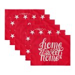 6'lı Özel Tasarım Home Sweet Home Kırmızı Temalı Amerikan Servis Seti Realhomes