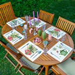 - Servis6li-Set491-Gorsel1 - Realhomes 6'lı Rengarenk Sevimli Saksılar İçinde Çiçek Tasarımlı Amerikan Servis Seti Realhomes