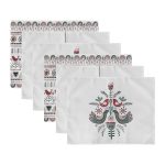 6'lı Beyaz Zeminde Etnik İskandinav Tasarımlı Amerikan Servis Seti Realhomes