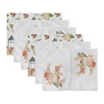 6'lı Çiçek Desenli Özel Tasarım Amerikan Servis Seti Realhomes