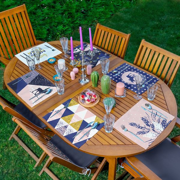 6'lı Renkli Suluboya Kelebek Çizimli Amerikan Servis Seti Realhomes