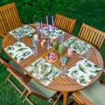 - Servis6li-Set499-Gorsel1 - Realhomes 6'lı Yeşil Egzotik Yaprak Tasarımlı Amerikan Servis Seti Realhomes