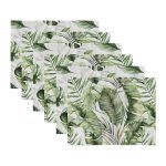 - Servis6li-Set499-Gorsel3 - Realhomes 6'lı Yeşil Egzotik Yaprak Tasarımlı Amerikan Servis Seti Realhomes