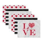 6'lı Kırmızı Love Temalı Özel Tasarım Amerikan Servis Seti Realhomes