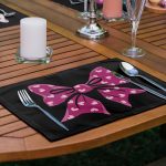 6'lı Siyah Zemin Pembe Kurdele Tasarımlı Amerikan Servis Seti Realhomes