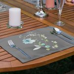 6'lı Gri Zeminde Rengarenk Çiçekler Özel Tasarımlı Amerikan Servis Seti Realhomes