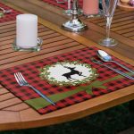 6'lı Kırmızı Ekose Mery Christmas Özel Tasarımlı Amerikan Servis Seti Realhomes