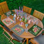 6'lı Renkli Zemin Mum Konseptli Amerikan Servis Seti Realhomes