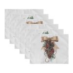 6'lı Özel Tasarım Mum & Kozalak Temalı Amerikan Servis Seti Realhomes