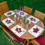 - Servis6li-Set522-Gorsel1 - Realhomes 6'lı Ekose Yaprak Tasarımlı Amerikan Servis Seti Realhomes