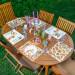 6'lı Özel Çizim Zürafa Tasarımlı Amerikan Servis Seti Realhomes