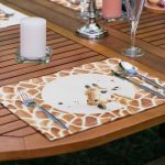 6'lı Özel Çizim Zürafa Tasarımlı Amerikan Servis Seti Realhomes