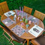 6'lı Mor Zemin Kaktüs Özel Tasarım Amerikan Servis Seti Realhomes