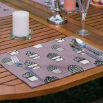 6'lı Mor Zemin Kaktüs Özel Tasarım Amerikan Servis Seti Realhomes