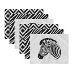 - Servis6li-Set53-Gorsel3 - Realhomes 6'lı Siyah Beyaz Zebra Desen Tasarımlı Amerikan Servis Seti Realhomes