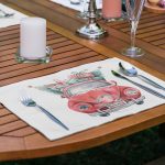 6'lı Çam Ağaçlı Araba Desenli Amerikan Servis Seti Realhomes