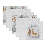 6'lı Geyikli Bağ Evi Kış Temalı Amerikan Servis Seti Realhomes