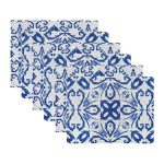 6'lı Mavi Mandala Özel Tasarımlı Amerikan Servis Seti Realhomes