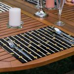 6'lı Gold Detaylı Siyah Beyaz Çizgiler Amerikan Servis Seti Realhomes