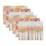 6'lı Sonbahar Yaprakları Özel Tasarım Amerikan Servis Seti Realhomes