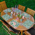 - Servis6li-Set71-Gorsel1 - Realhomes 6'lı Zigzag Üzerinde Tropik Yeşil Yaprak Tasarımlı Amerikan Servis Seti Realhomes