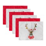 6'lı Geyik & Kırmızı Renkli Yılbaşı Temalı Amerikan Servis Seti Realhomes