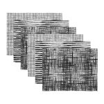 6'lı Siyah Beyaz Çizgili Özel Tasarım Amerikan Servis Seti Realhomes