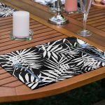 6'lı Siyah Beyaz Tropik Yaprak Motifli Amerikan Servis Seti Realhomes