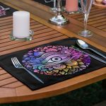 6'lı Neon Renkli Göz & Mandala Tasarımlı Amerikan Servis Seti Realhomes