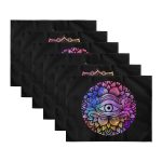 6'lı Neon Renkli Göz & Mandala Tasarımlı Amerikan Servis Seti Realhomes