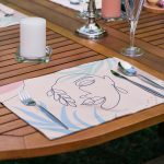 6'lı Onedraw Silüet Çizimli Özel Tasarım Amerikan Servis Seti Realhomes