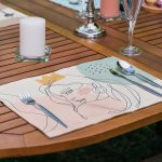 6'lı Onedraw Kadın Silüet Çizimli Özel Tasarım Amerikan Servis Seti Realhomes