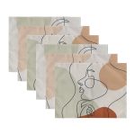 6'lı Kahve Soft Renkli Onedraw Özel Tasarım Amerikan Servis Seti Realhomes