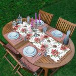 - ServisRunner-DuzRenkSet-10134-Kirmizi-Gul-Kozalak-Tasarimli-Dijital-Baskili-1-Adet-Runner-4-Adet-Pudra-Renkli-Amerikan-Servis - Realhomes ServisRunner-DuzRenkSet-10134 Realhomes