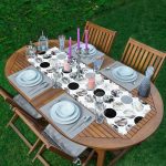 - ServisRunner-DuzRenkSet-2056-Yuvarlak-Desenli-Modern-Dijital-Baskili-1-Adet-Runner-4-Adet-Acik-Gri-Renkli-Amerikan-Servis - Realhomes ServisRunner-DuzRenkSet-2056 Realhomes