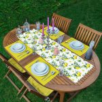 - ServisRunner-DuzRenkSet-3099-Realhomes-Beyaz-Zeminde-Limon-Desenli-3D-Modern-1-Adet-Runner-4-Adet-Sari-Renkli-Amerikan-Servis - Realhomes  ServisRunner-DuzRenkSet-3099 Realhomes