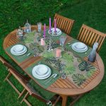 - ServisRunner-DuzRenkSet-3329-Cuval-Zeminli-Palmiye-Yapraklari-Ozel-Tasarim-1-Runner-4-Adet-Koyu-Yesil-Renkli-Amerikan-Servis - Realhomes ServisRunner-DuzRenkSet-3329 Realhomes